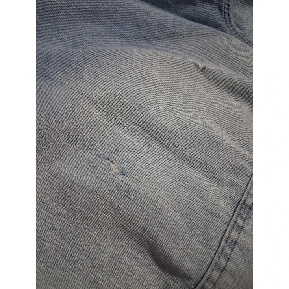 H&M Divided Thrashed Distressed Mens size Medium Grunge‎ Prep Denim Button Shirt